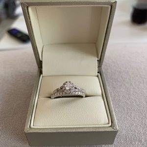 14K white gold bridal set size 6
